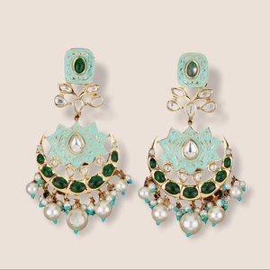 Kundan Chand Meenakari Gold Plated Women Earrings